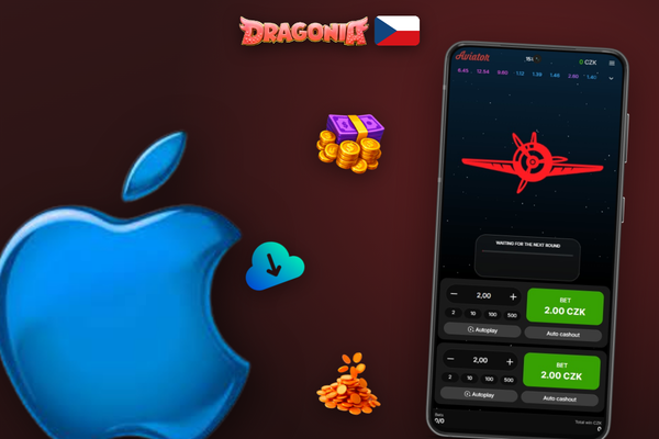 Hráč mačká tlačítko Cash Out na mobilu při hře Aviator v Dragonia Casino app