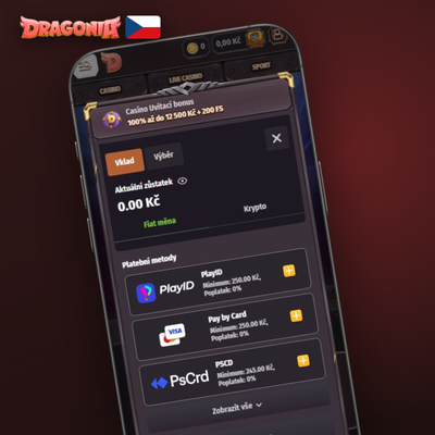 Bankovní převod z českého účtu jako způsob vkladu v Dragonia Casino