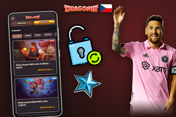 Sekce Moje bonusy v Dragonia Casino s aktivním promo kódem a progress barem obratu