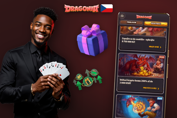 Pokladna Dragonia Casino s formulářem vkladu a zadaným promo kódem CZVIP100