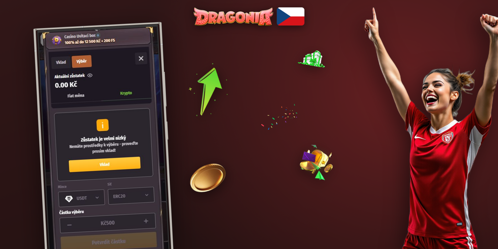 Srovnání dob výběru v Dragonia Casino: karty, e-peněženky, bankovní převod a krypto
