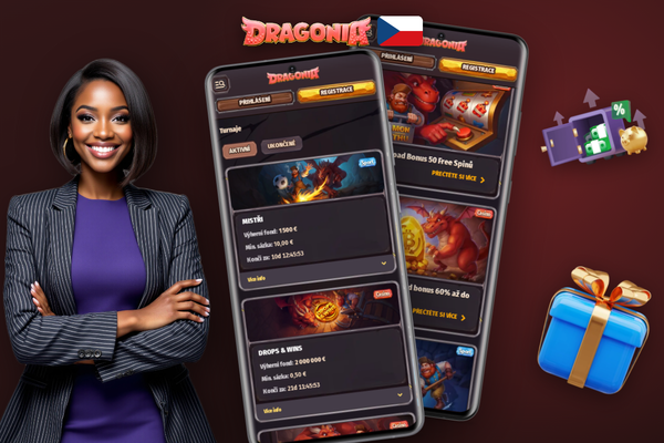 Registrační formulář Dragonia Casino se zvýrazněným polem pro bonus za registraci CZVIP100